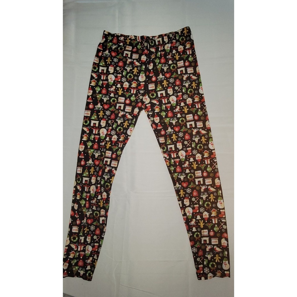 Christmas Print Soft Pajama Pants Size Extra Plus